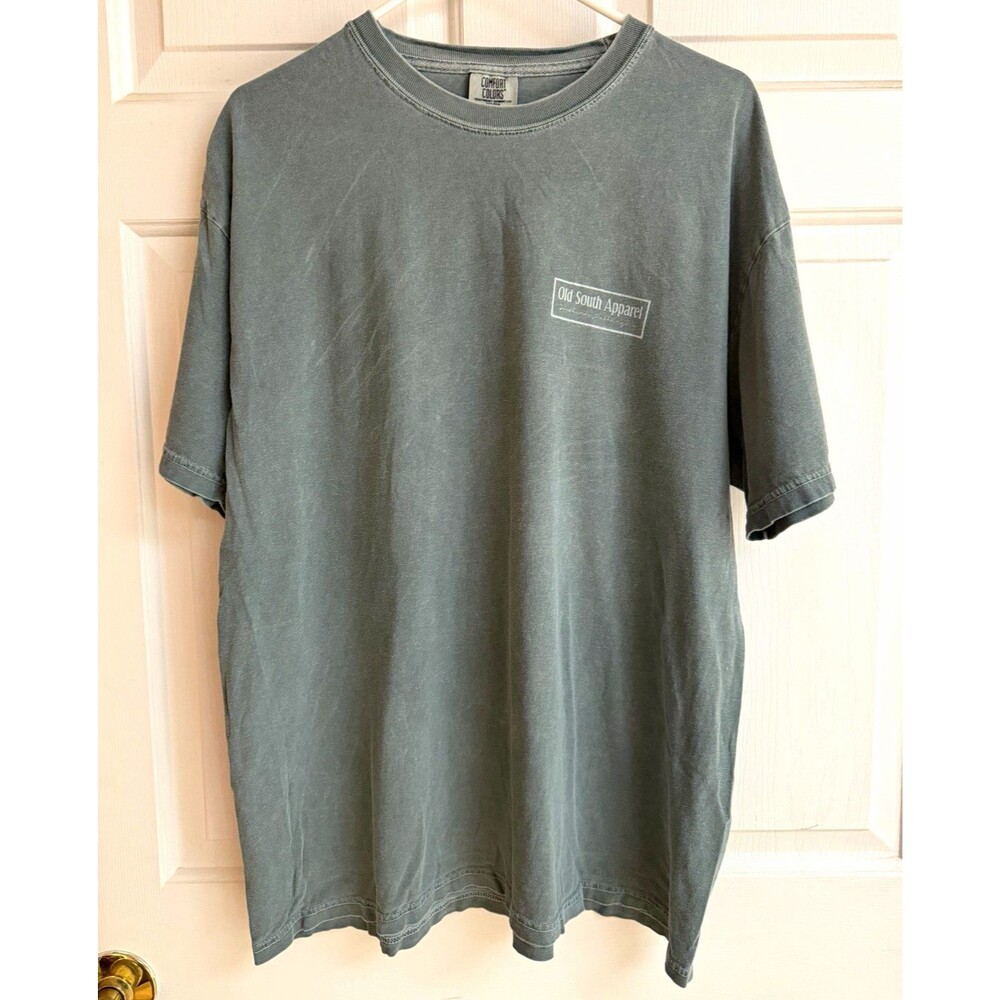 Old South Apparel Men's XL Green/Gray Crew Neck Mountain Graphic T-Shirt